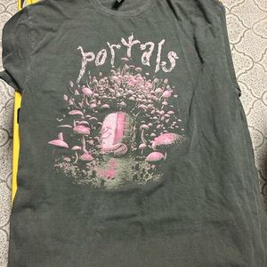 Gray T-Shirt with Pink Graphic